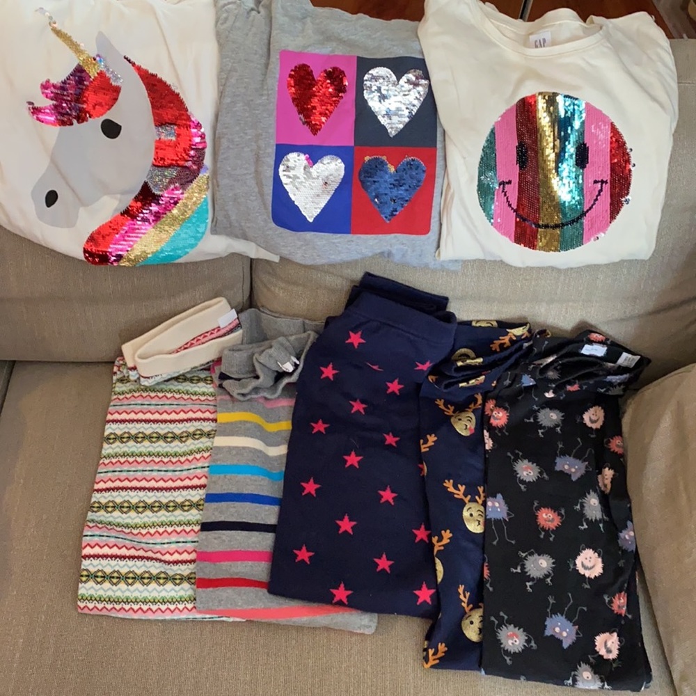 Gap big girls sequence shirts and leggings.